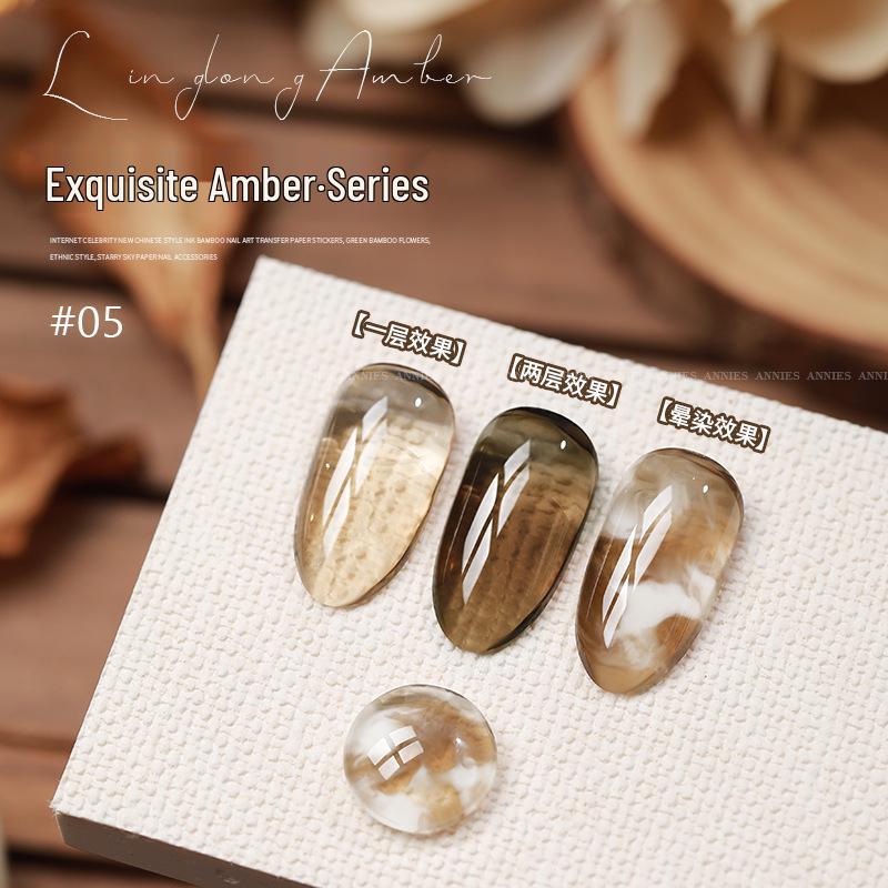 

Ennis Linglong 2025 Autumn/Winter Transparent Tortoiseshell Amber Nail Gel
