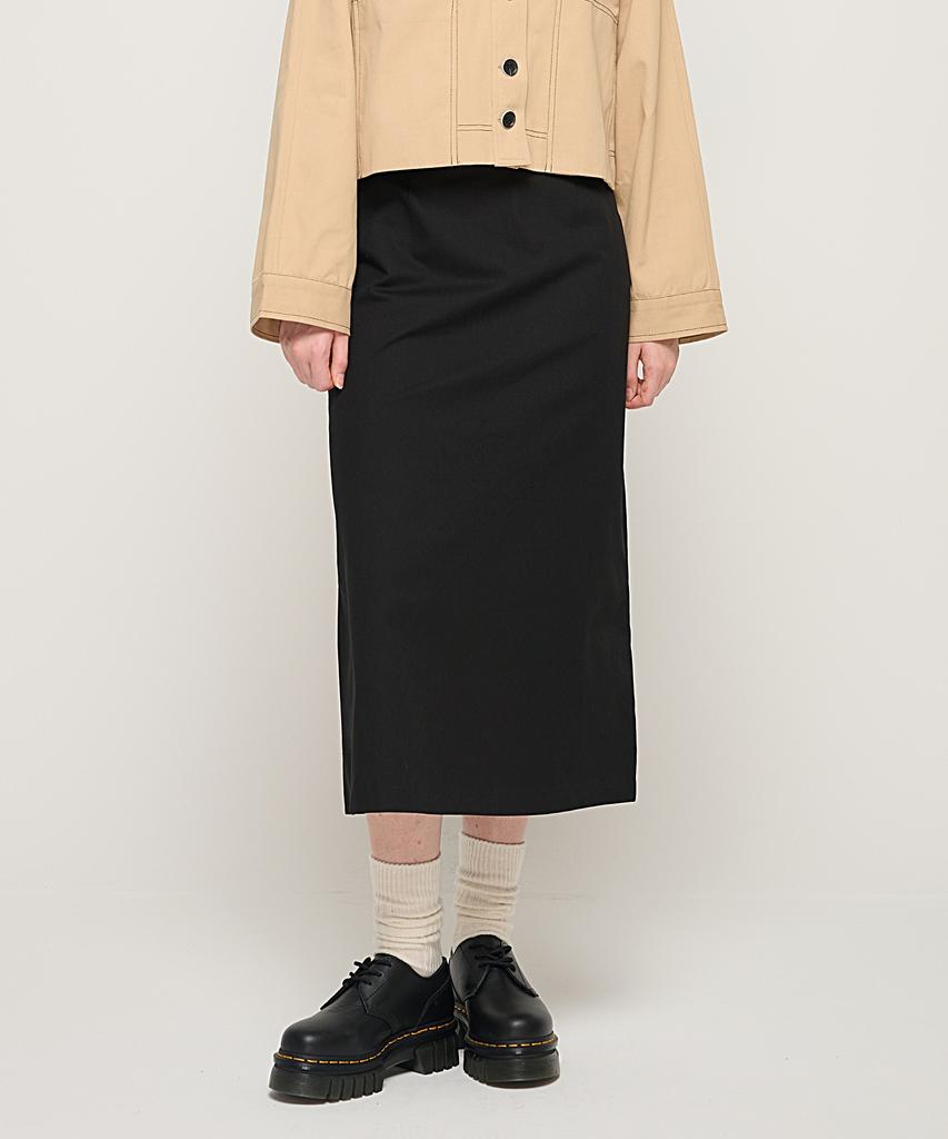 Cargo Bros For Woman Basic Cotton Long Skirt (Black)