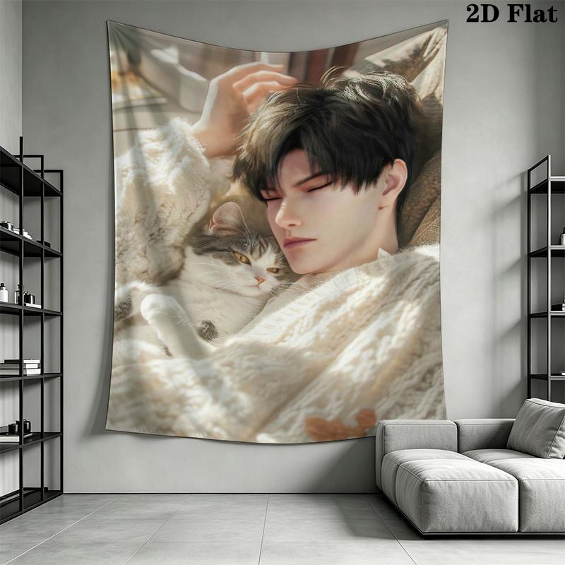 Zayne Wall Tapestry Aesthetic Wall Hanging Printed Fabric Blanket Decorative Tapestries for Bedroom Living Room Home Decor