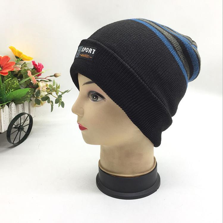 

Теплая и бархатная мужская вязаная шапка с толстой внутренней подкладкой, теплая вязаная мужская шапка с украшением в виде букв, модная мужская шапка