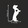 Dachshund Heart Shape Silhouette Vinyl Sticker For Car, Truck, Laptop, 6 Inch/15.3cm White Reflective Carving Decal, Stickers, Wall Decal, Vinyl Decal