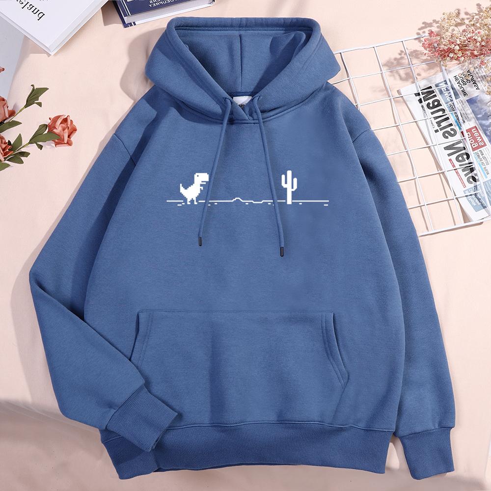 Network Malfunction Little Dinosaur Hoody Men Hombre Cute PockeNew Thicken Pullover Hoodie T Sweatshirt Autumn Warm O-Nec Hoody