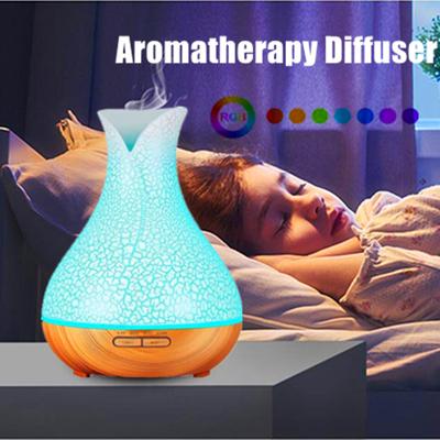 Aroma Diffuser 400ml Humidifier Oil Fragrances Ultrasonic Fragrance Humidifier Remote Control Wood Grain Led Cool Mist For Home
