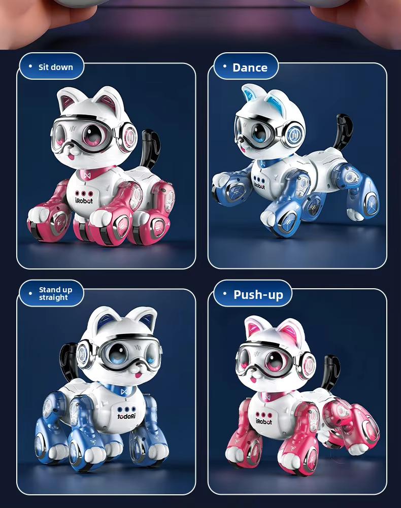 Smart Bionic Robot cat 2026 Children's Toy Girls 3-6 Years Old Voice Command Touch Interaction AI Learning Birthday Gift Plastic