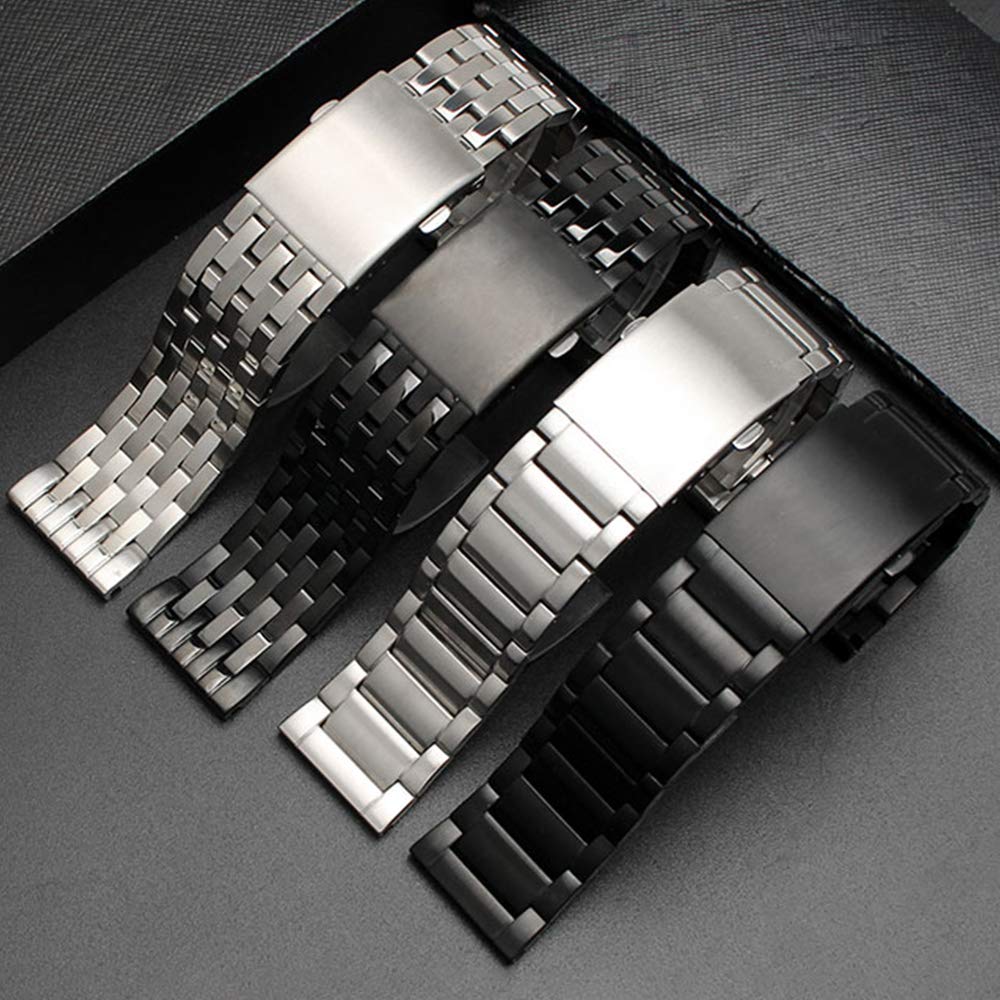 Chocoman Diesel Stainless Steel Watch Strap, 22mm, 24mm, 26mm, 28mm, 30mm, with 3 Spring Bars, Removal Tool, and Box
