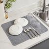 Silicone Dish Drying Mat Medium Size Flexible Non-Slip Water Draining Mat with Wave Pattern for Kitchen Sink Countertop Use