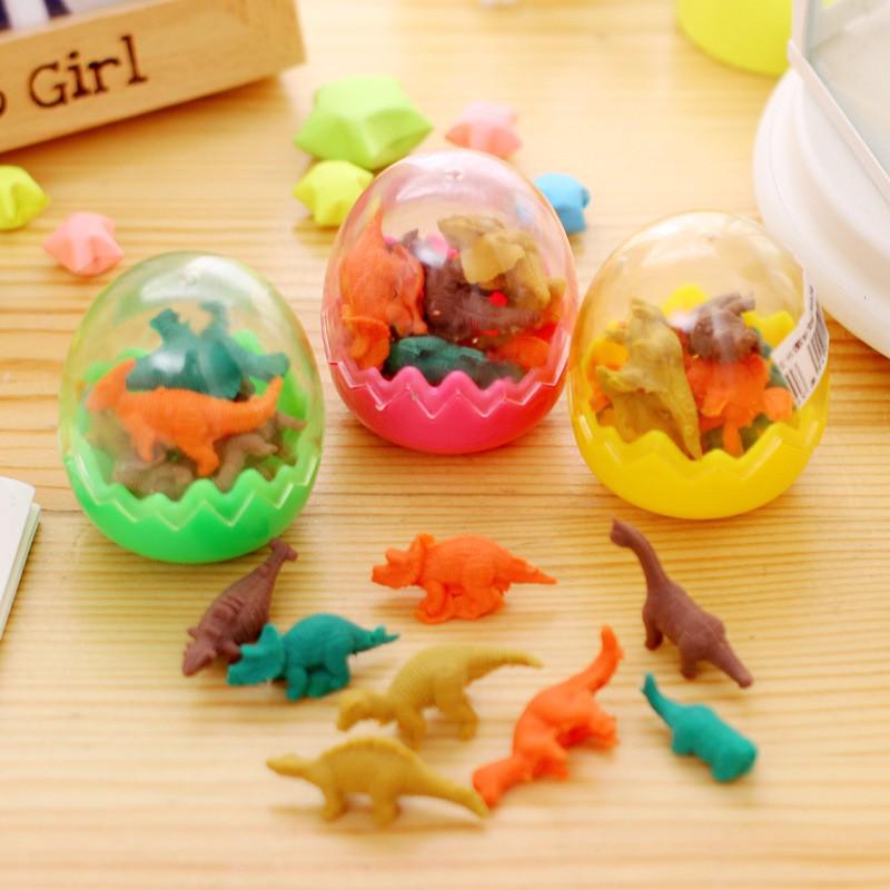 Korean Style Creative Dinosaur Egg Eraser - Student Gift Prize One egg (7 small dinosaurs)