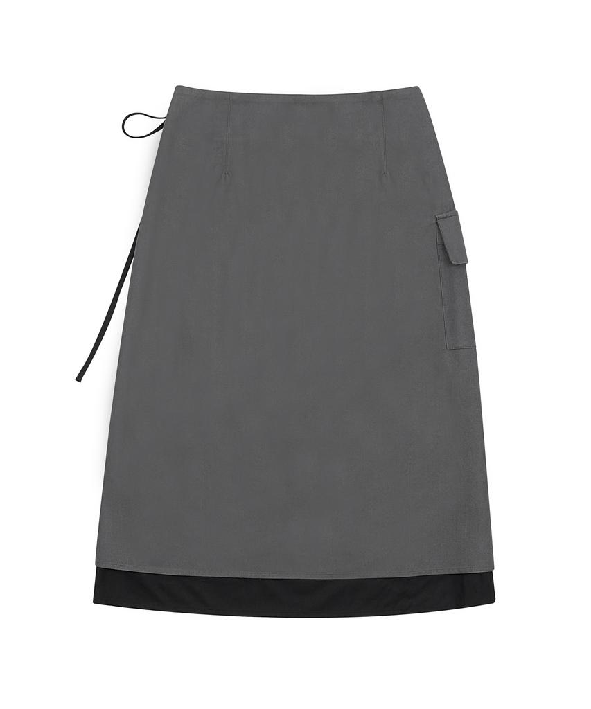 Hye Young Kim Layered Wrap Long Skirt - Gray