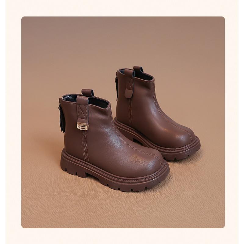 Kids Girls Fashion Soft Leather Ankle Martin Boots Casual Short Boots