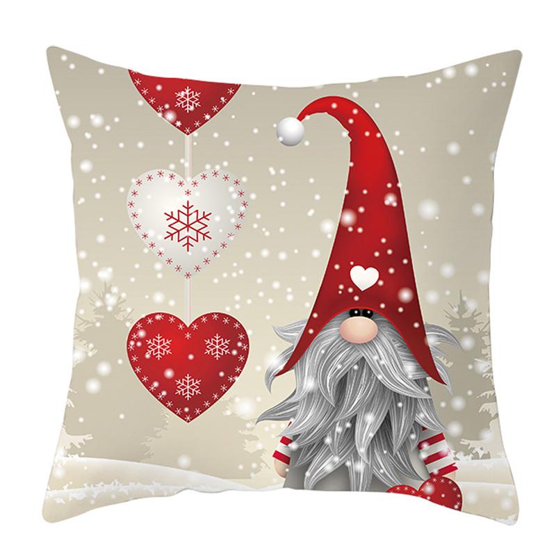 Christmas Decoration Dwarf Print Pattern Cushion Cover Home Living Room Sofa Decoration Throw Pillow Cover