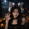 Puszyste Nakrycie Głowy do Cosplayu Pluszowa Opaska ze Zwierzęcymi Uszami Modna Opaska z Uszami Kota Role Play