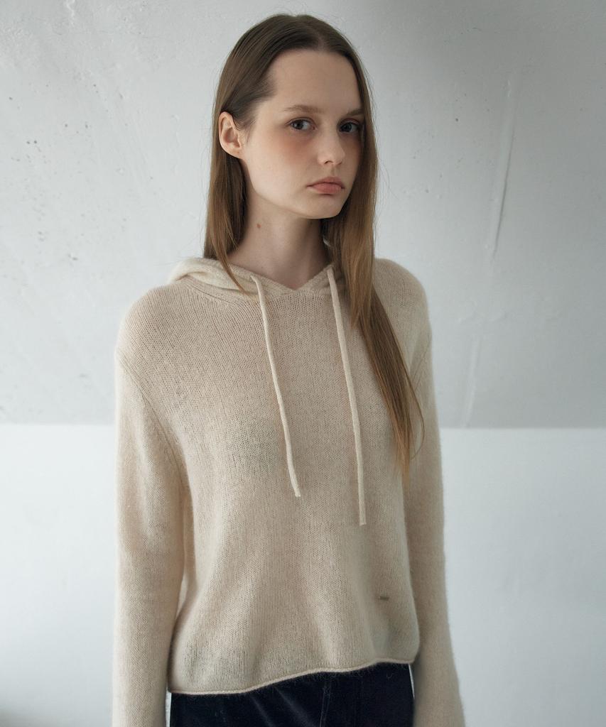 Ahwe Wool Blend Hooded Pullover_L Beige