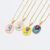 Tulip-Shaped Oil Painting Style Drip Flower Pendant Necklace - DIY Jewelry Accessory