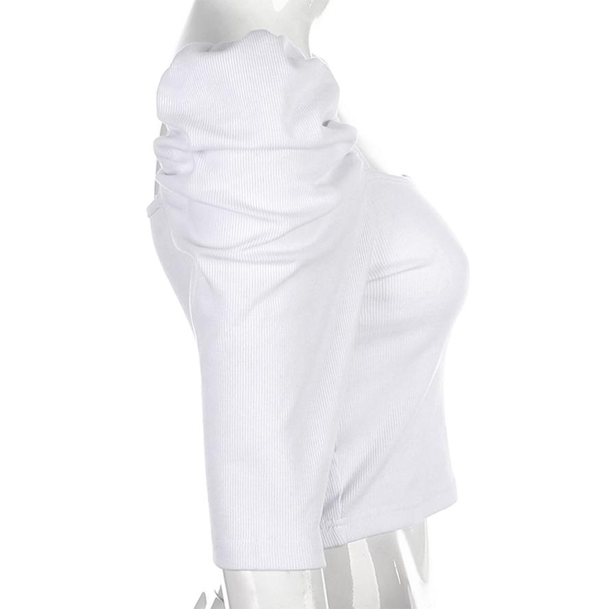 Spring Comfortable Women Unique Design Square Color Solid Color Charming Sense Shirts Puff Sleeve Tops
