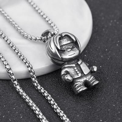 Cartoon Mann Roboter Charakter Titanstahl Herren Halskette Schmuck ,Ein Geschenk für meinen Freund