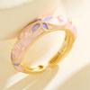 Colorful Flower Open Ring Versatile Drip Glazing Ring Unisex Oil-Drop Enamel Ring  Gift