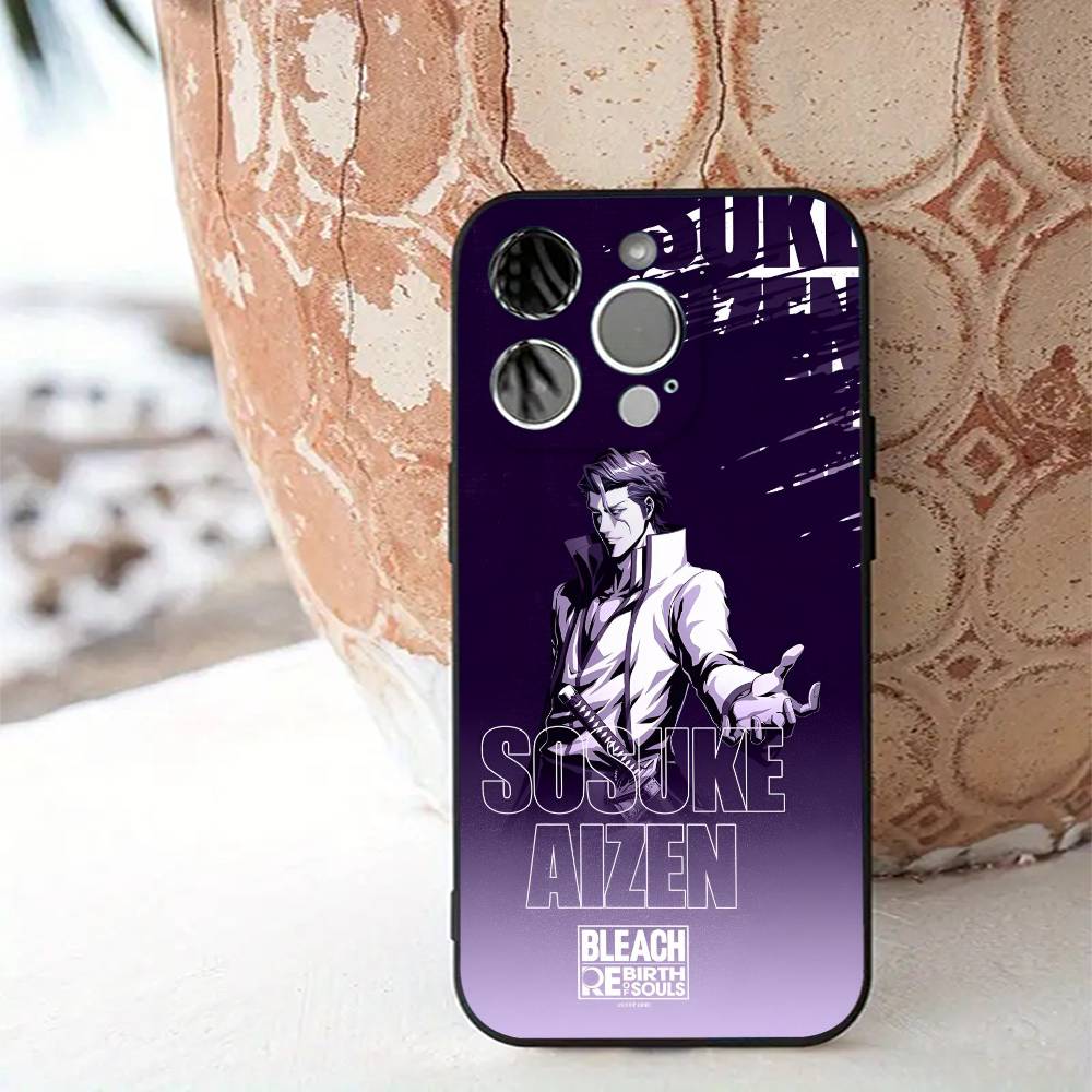 1pc Anime A-Aizen SousukeS B-BLEACH Phone Case Silicone Soft For IPhone 16 15 14 13 12 11 X XR Plus Pro Max Plus