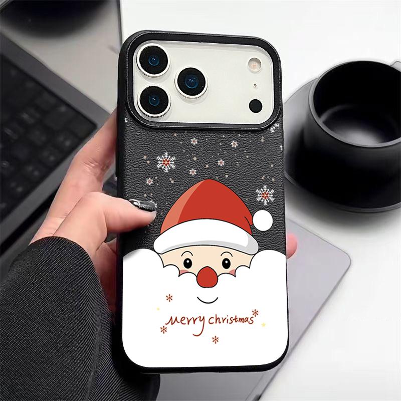 Festliches Guckender Weihnachtsmann Design Schutzhülle für iPhone 17 Pro Max Air 16 15 14 13 Muster TPU Weiche Handyhülle Abdeckung