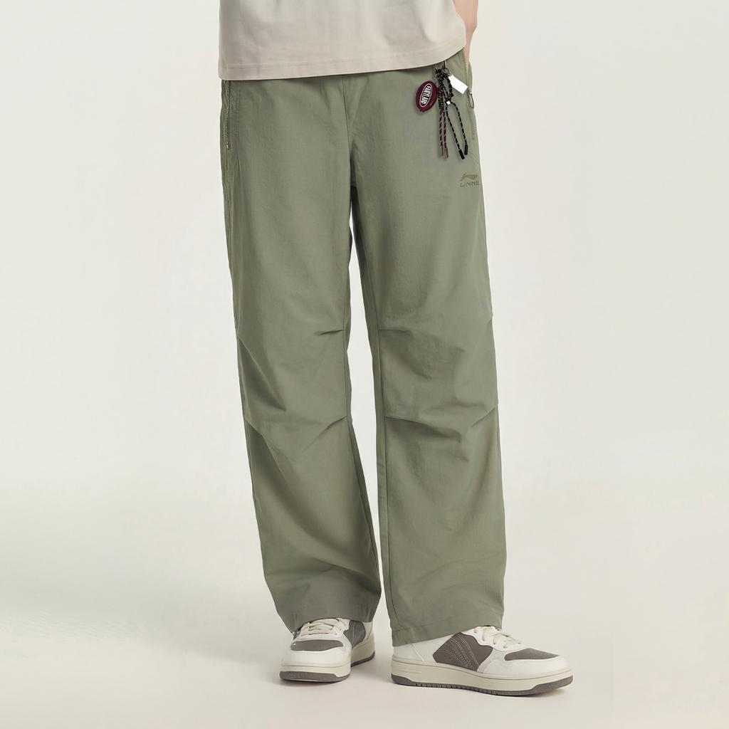 Li Ning Sports Lifestyle Series Loose Logo Sports Casual Pants Men bottoms AYKWC69-2