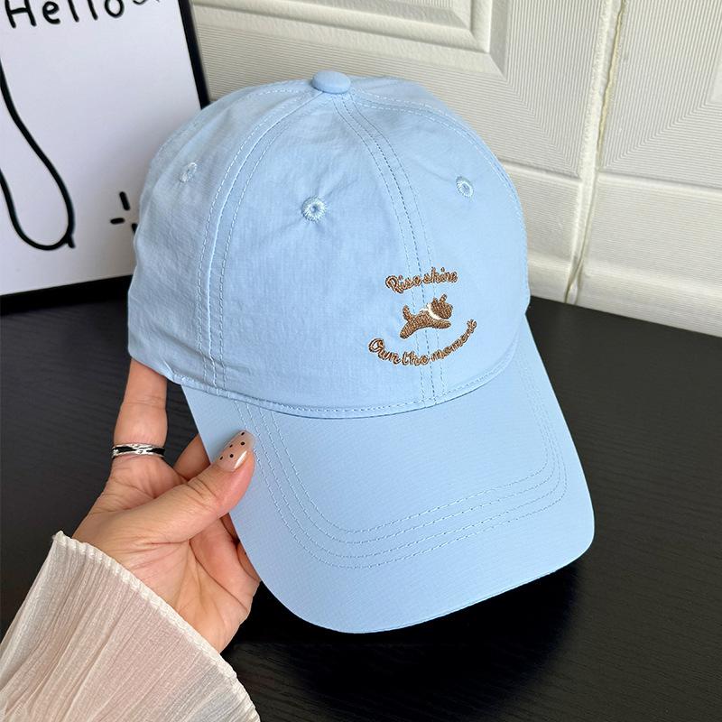 New quick-drying cute cartoon pattern embroidered baseball cap for men and women spring and summer soft top versatile face cap