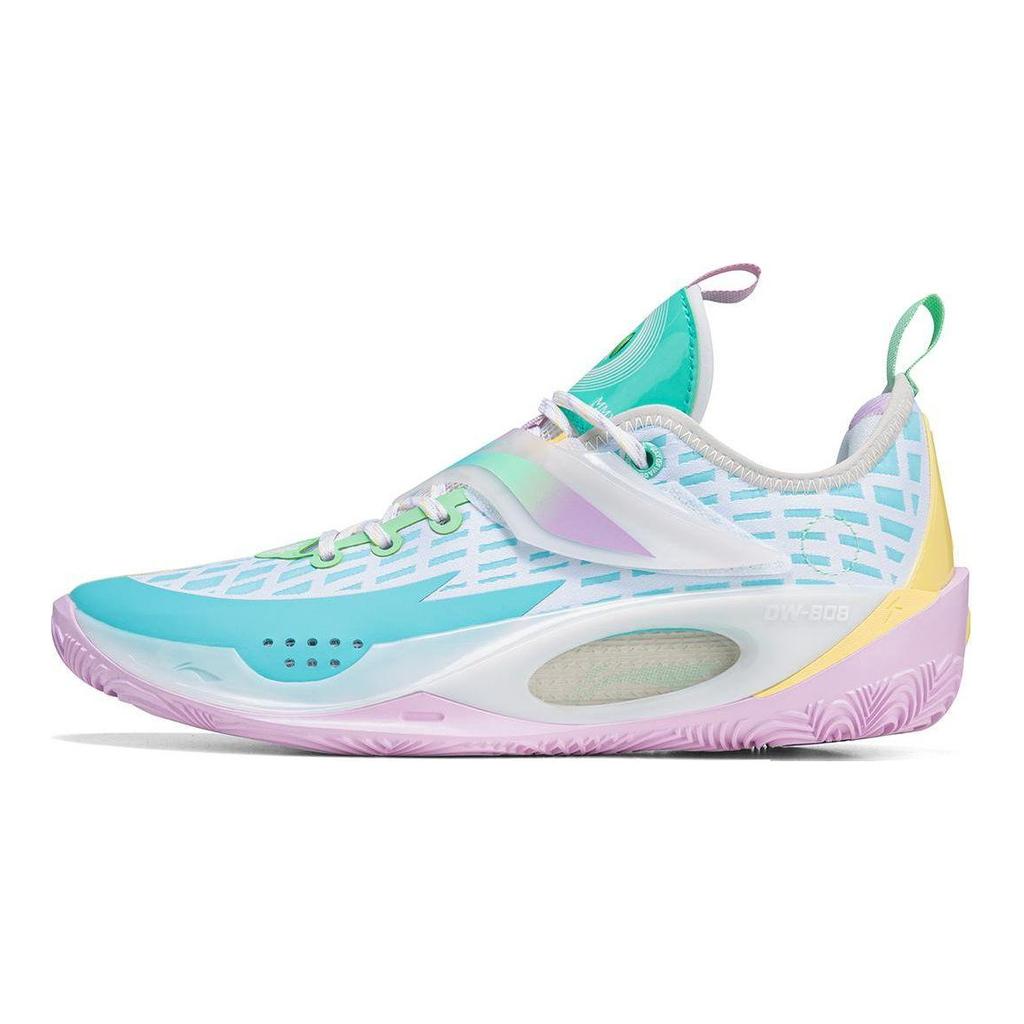 Li Ning Wade Way 808 2.0 Tlumení nárazů Protiskluzové Odolné proti opotřebení Nízké basketbalové boty Pánské tenisky Bílé Modré ABPT017-1