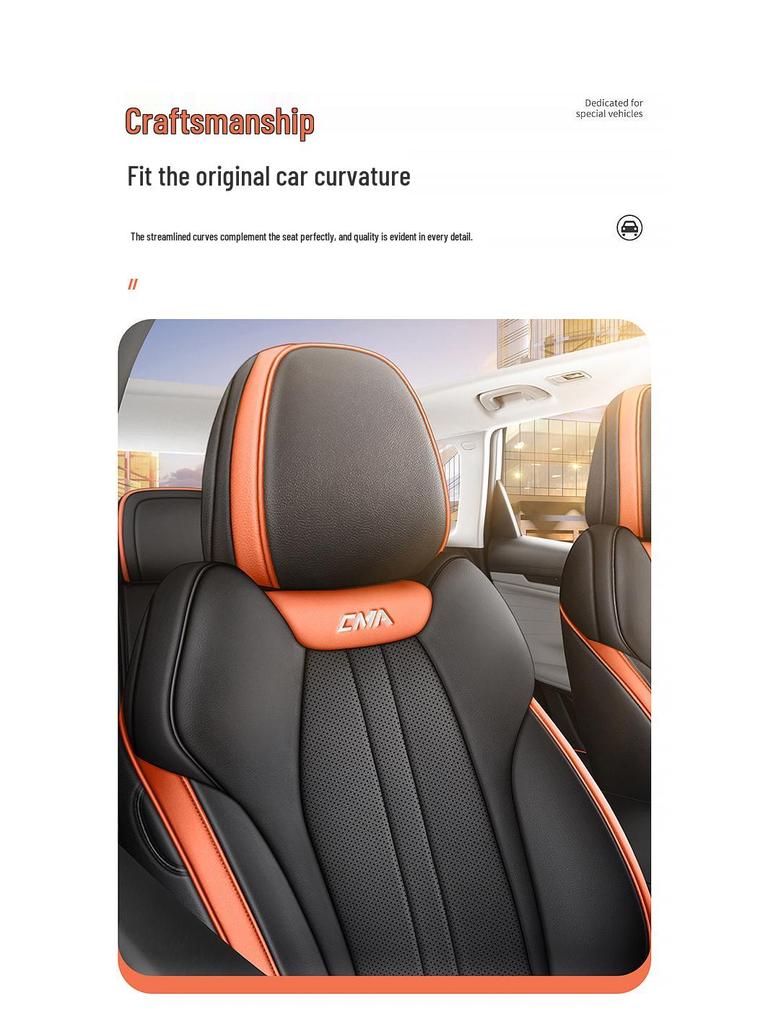 Boyue L Vollbezug Atmungsaktives Perforiertes Leder Autositzbezug für Alle Jahreszeiten