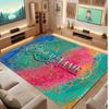 Abstract Personalized Theme Crystal Velvet Floor Rug Personalized Custom Name Text Warm Carpet Home Decoration