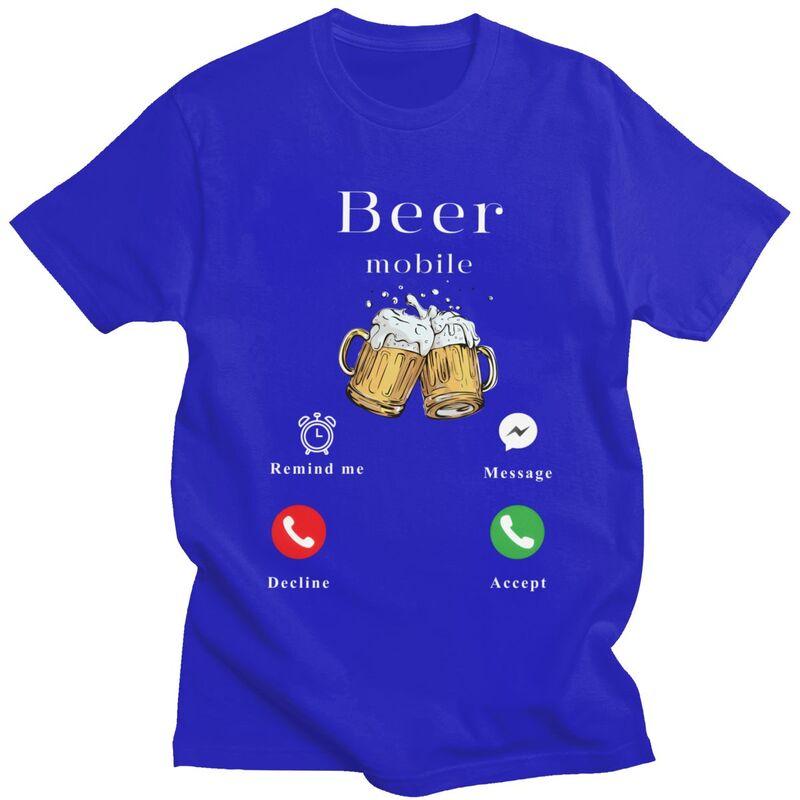 Beer Is Calling T Shirts Men 100 Cotton Tee Tops Valentines Day Gift Tshirt Short Sleeve Casual Tshirt Clothing