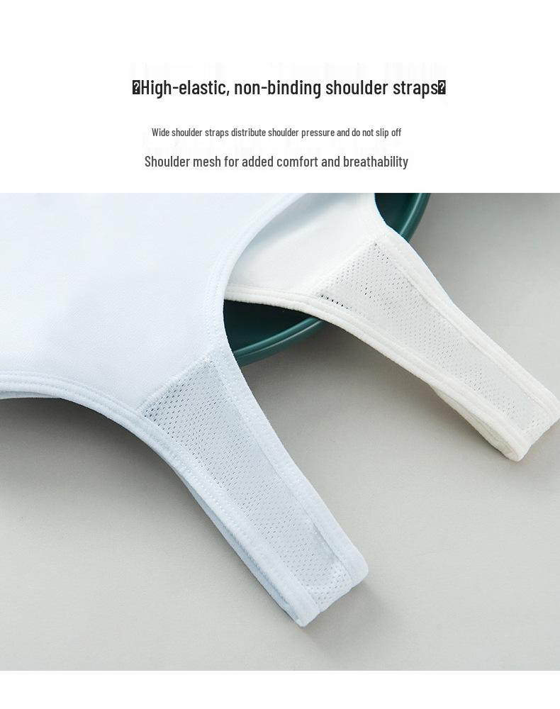 Girls' Cotton Sports Bra with Fixed Cups - Youth Vest