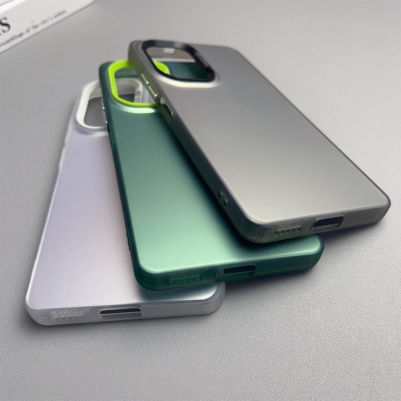 Matte Gradient Phone Case with Color-Block Lens Frame for Infinix HOT 60 5G 60i Pro Pro+ 50 4G 50i 40 40i 30i NFC 30 Play 20s 20 PLAY 12i 12