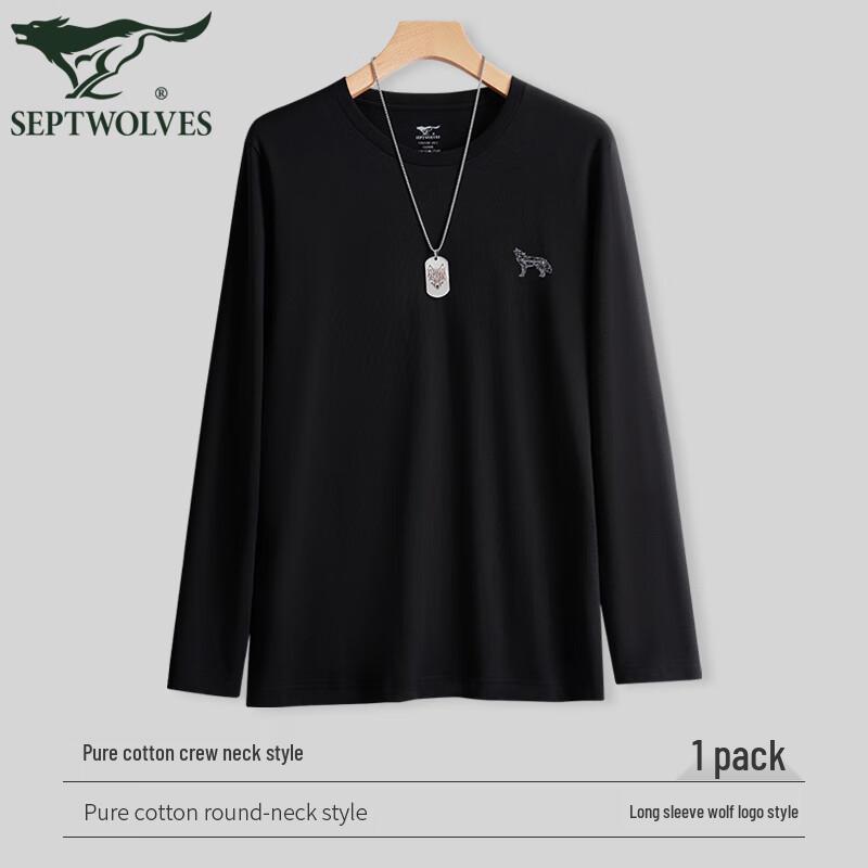 

Septwolves Men s Geometric Wolf Print 100% Cotton Long Sleeve T-Shirt 2XL