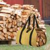 Canvas Firewood Carry Tote Bag Camping Firepalce Wood Bag with Straps Handles