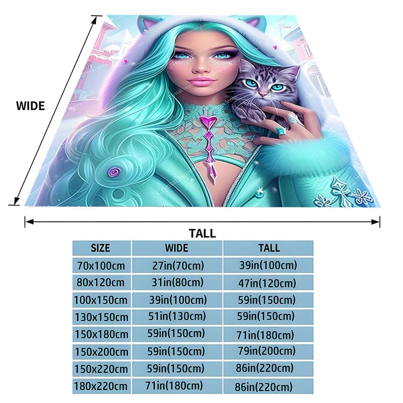Featuring a Beautiful Woman Flannel Blanket Soft Fluffy Throw Kids Adult Quilt Blanket For Sofa Bed Throw Outdoor Travel Camping