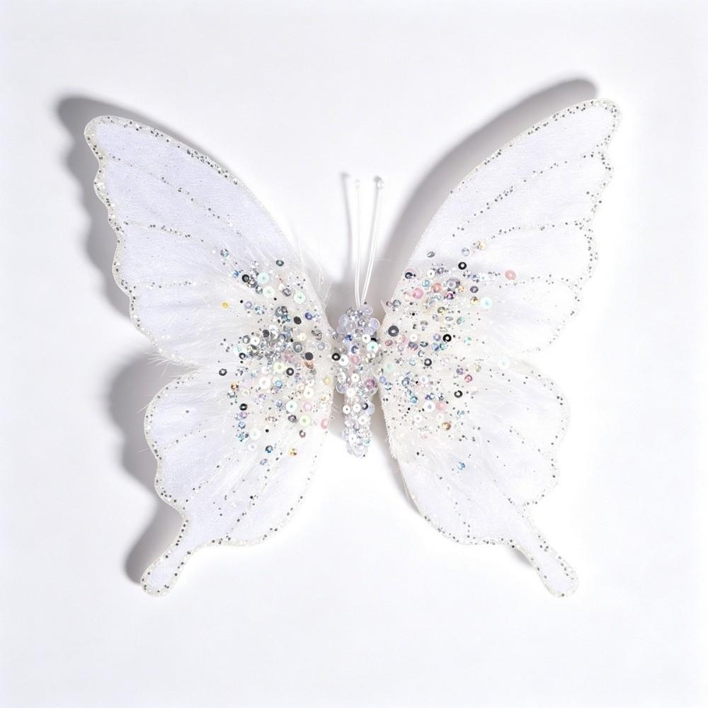 Sparkling Glitter Butterfly Christmas Flower Sequins Christmas Butterfly Pendant Christmas