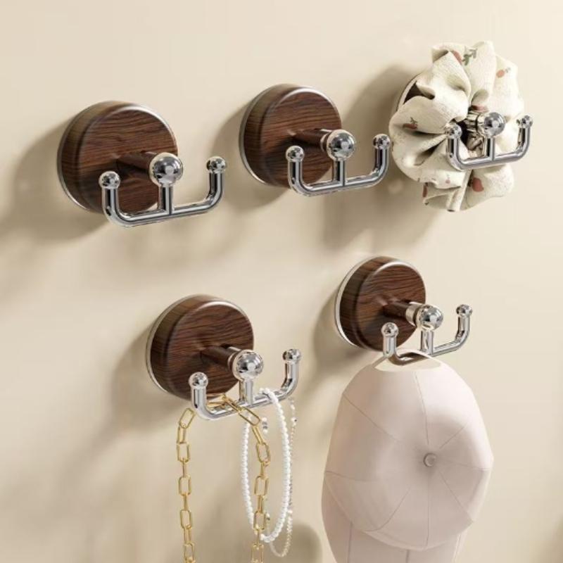 

Self-Adhesive Simple Hook Walnut Hanging Hanger Bathroom Wall Hook Bedroom Coat Storage Rack Home Towel Key Decor