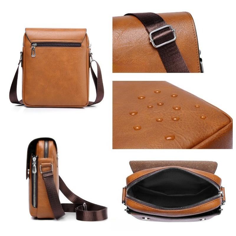 WEIXIER Men's Large Capacity Crossbody Bag, Minimalist Shoulder Messenger, Water-Resistant