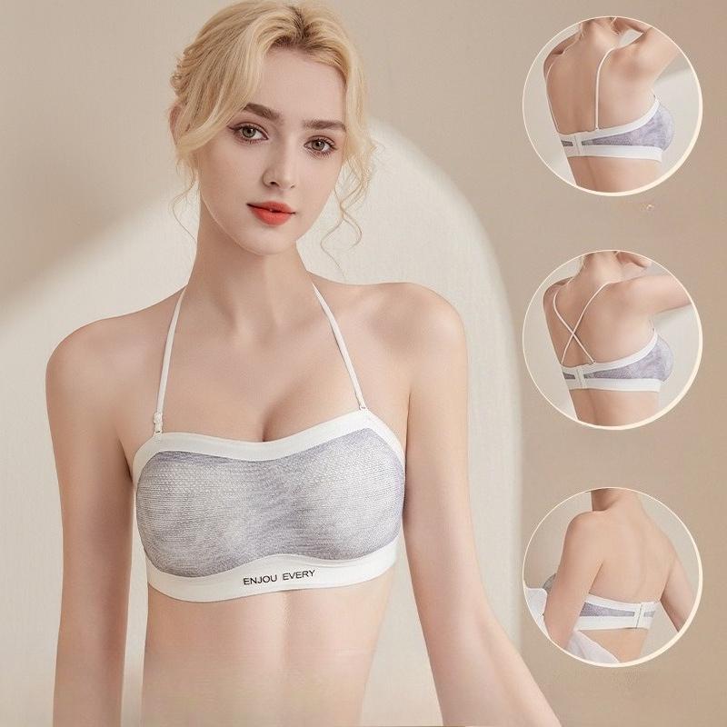 Bezszwowe Odpinane Ramiączka Antypoślizgowy Biustonosz Damski Przylegający Oddychający Zbierający Zapobiegający Opadaniu Miękki Podtrzymujący Bielizna
