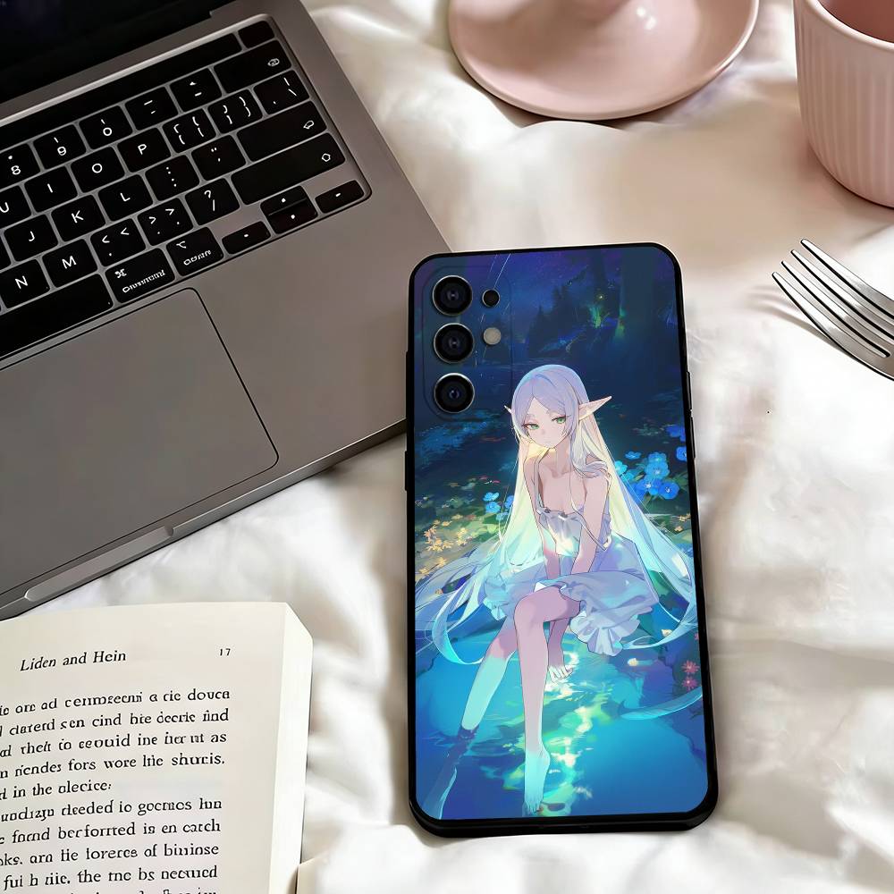 Frieren Beyond Journey's End Phone Case For Samsung S25,S24,S21,S22,S23,S30,Ultra,S20,Plus,Fe,Soft Silicone Black Cover