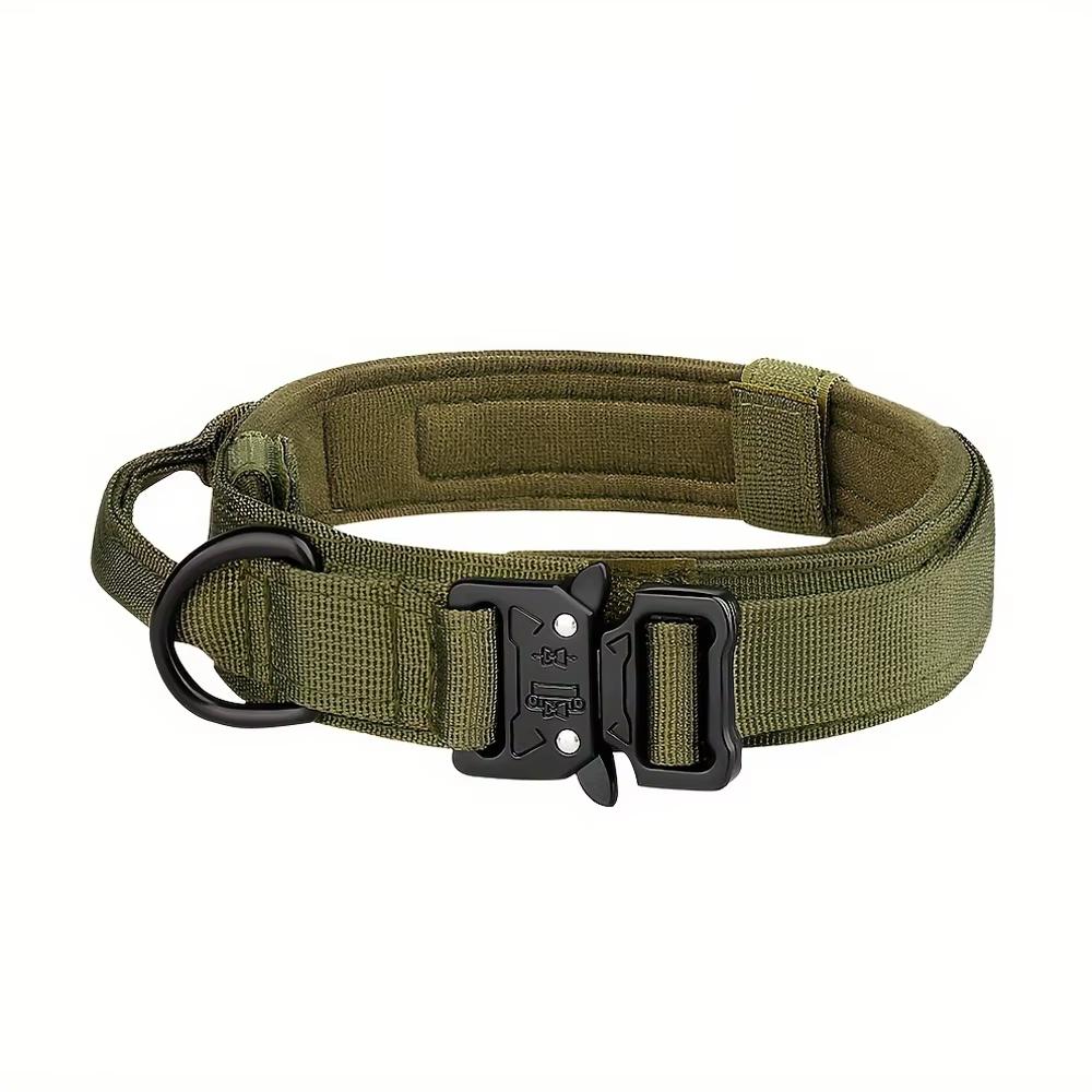 Tactical Dog Collar With Handle Adjustable Military Nylon Collar Comfortable & Durable Heavy Duty For Medium And Large Dogs