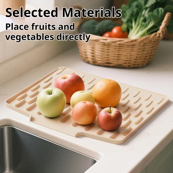 Yousheng Silicone Drain Mat Heat-resistant Non-slip Kitchen Drying Pad Water Drainage Design Hotel Kitchen Utensil Drying Pad