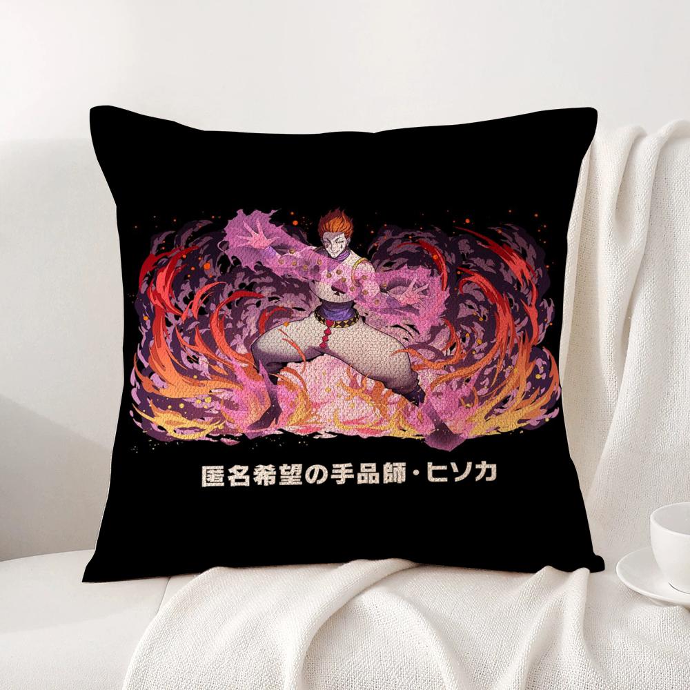H-Hunter X H-Hunter Cushion Cover Summer Coolness Linen Fabric Double-Sided Printing Pillow Case Sofa Home Decor Gift