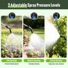 Battery Powered Sprayer 2 Gallon, Electric Weed Sprayer with 3 Adjustable Spray Pressures, Battery Indicator, Telescopic Wand and 4 Nozzles, forGarden