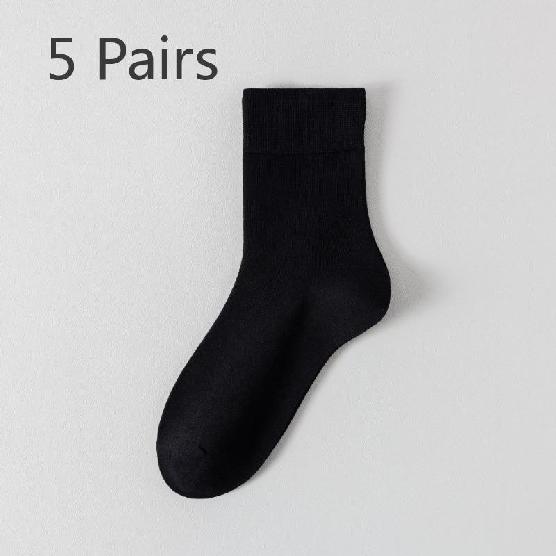 5 Pairs of Female Spring and Summer Mesh Breathable Sweat Absorbing Antibacterial Tube Socks