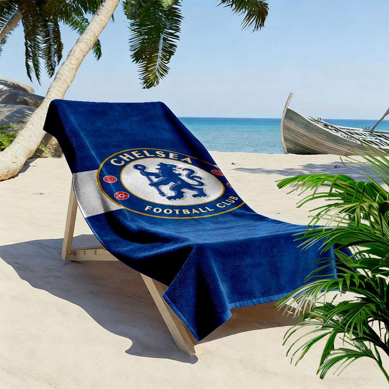 Chelsea F Print Beach Towel, Large Soft Quick Dry Towel for Beach Camping Swimming