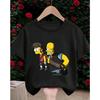The Simpsons Cartoon Casual T Shirt Children Boys Girls Summer Cute Kawaii Crew Neck Fashion Street Tops