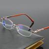 0~+4.0 Elegant Women's Reading Glasses Blue Light Blocking Presbyopia Glasses Elliptical Frame Far Sighted Glasses