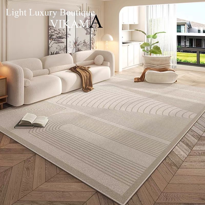 Cream Style Carpet Living Room Superior Sense Sofa Coffee Table Blanket Home Decoration Easy Care Bedroom Non-Slip Mat