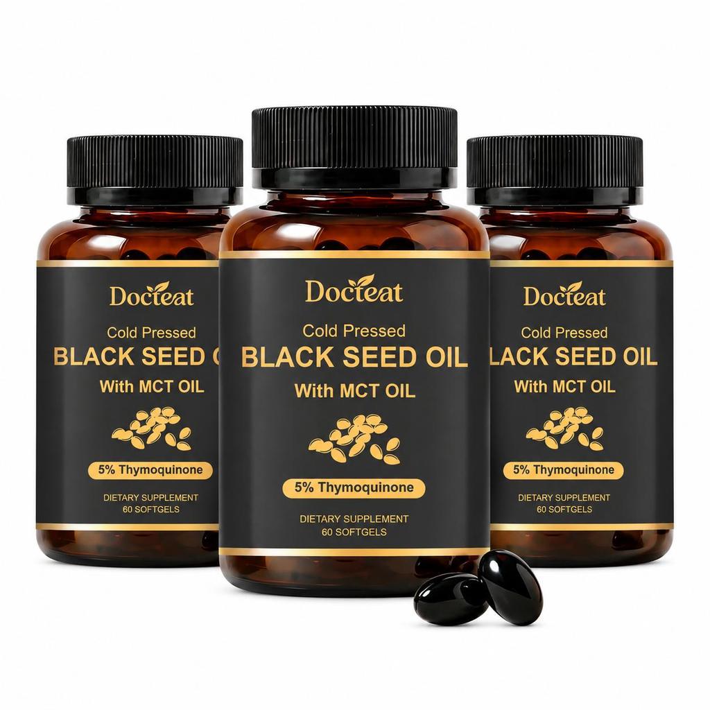 Docteat Black Seed Oil with MCT Oil & 5% Thymoquinone (60 Softgels)