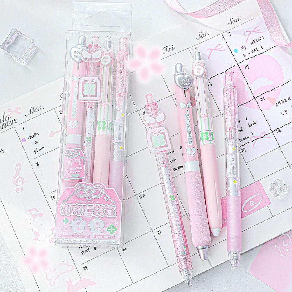 4Pcs Black Ink Scented Gel Pen Quick Drying Error Correction Pen  Back To School