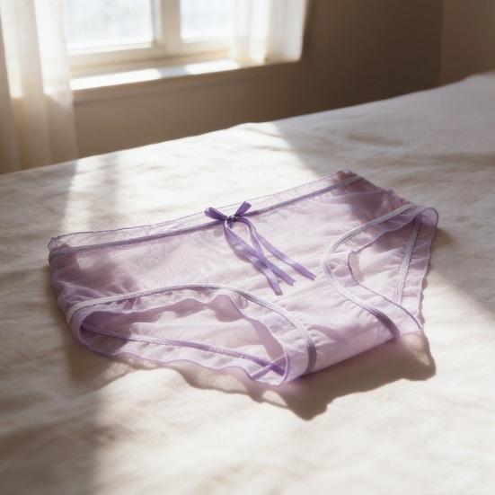 Yousheng Sexy Underwear for Women Ultra Thin See Through Sheer Mesh Panties Seamless Mid Waisted Hipster Briefs